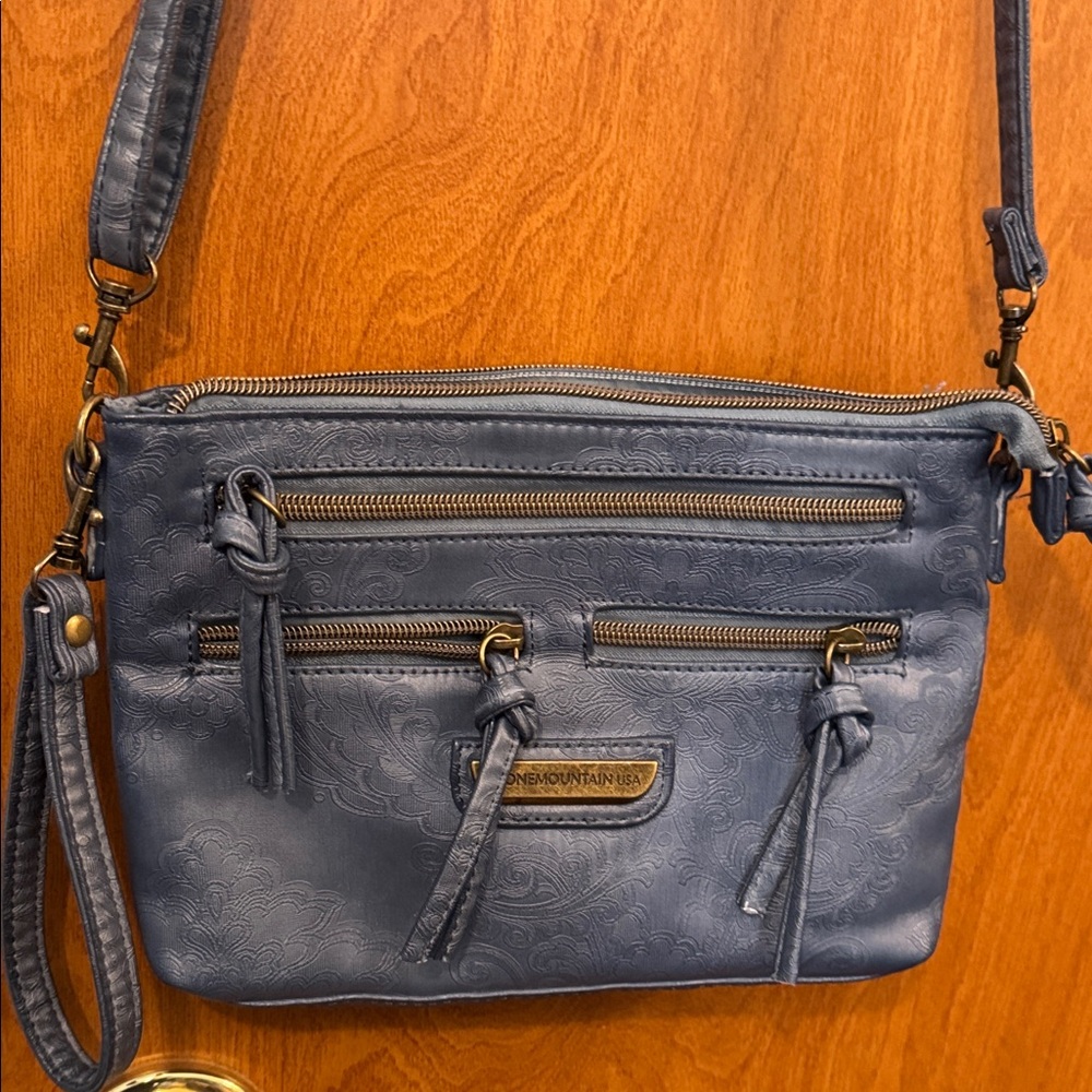 Stone Mountain Blue Crossbody Bag